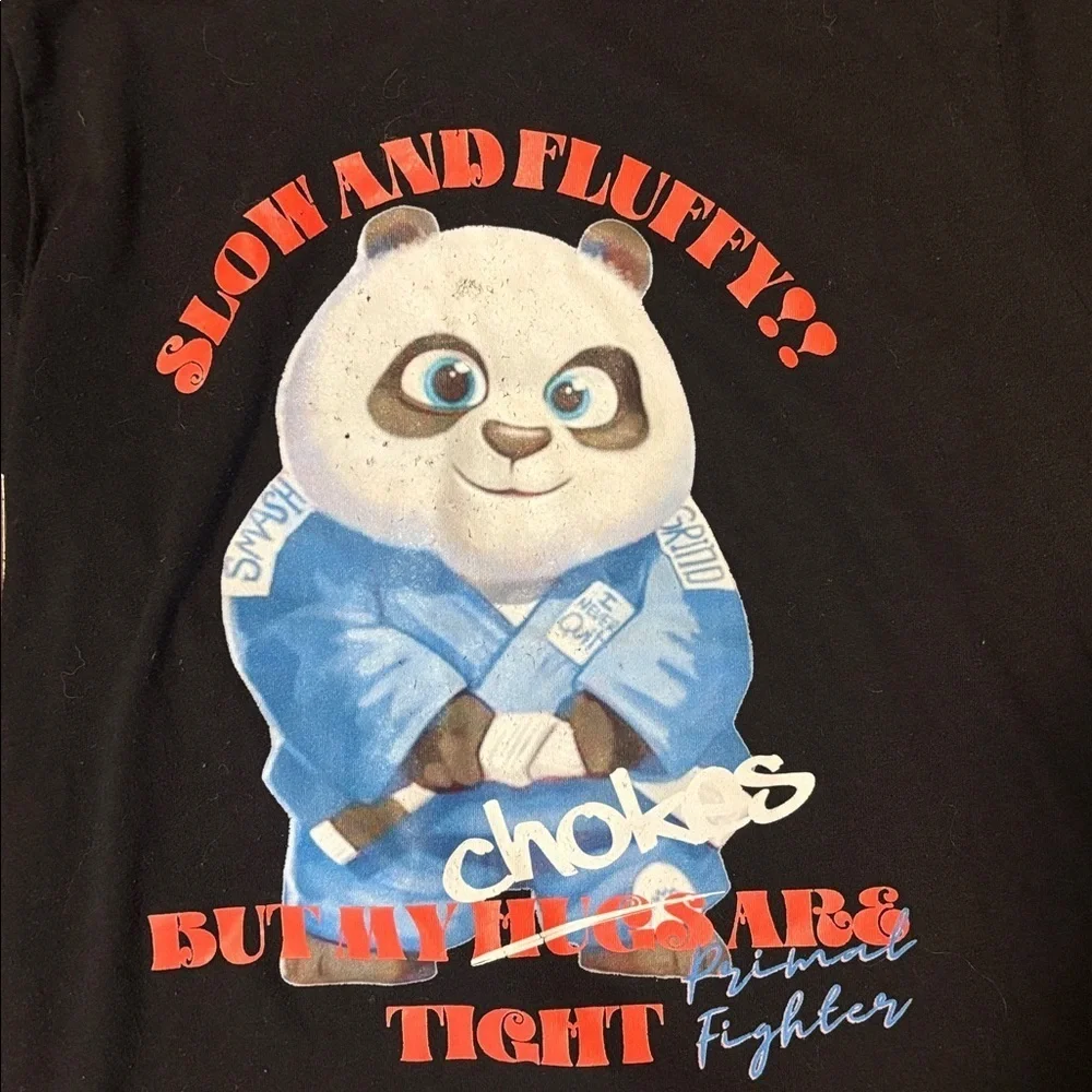 2x Bella Canvas 3T BJJ Tees with Pithy Panda “Rolling” Graphics. Exclnt Cndtn.